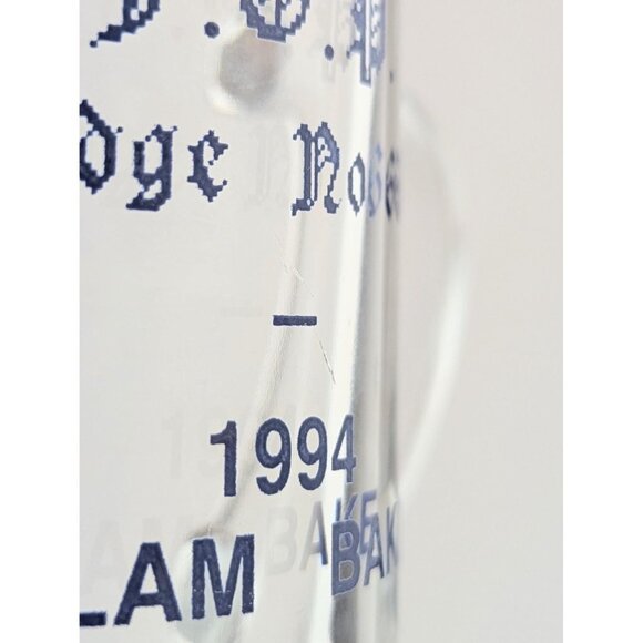 Vintage 1994 Clam Bake Glass Mug FOP Lodge 66 Clear Glass Collectible Police Cop - Picture 8 of 8